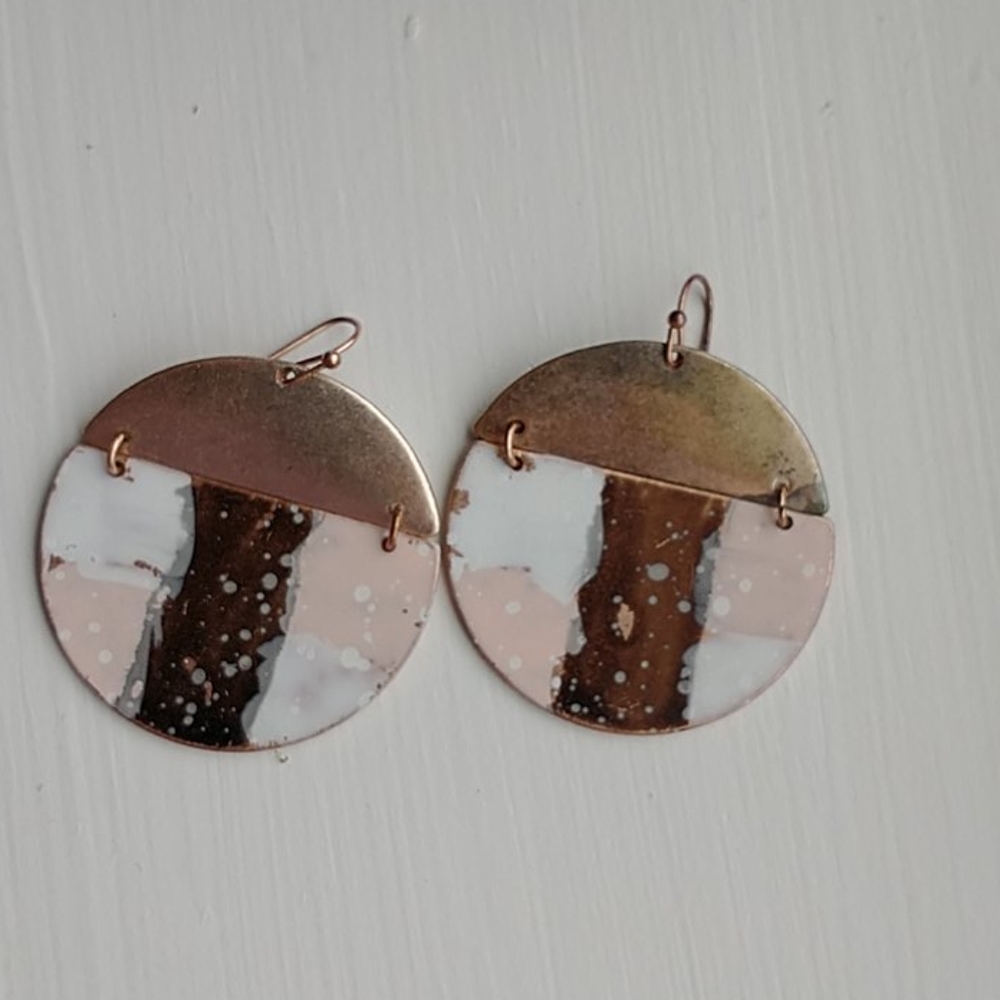 Painted brass earrings